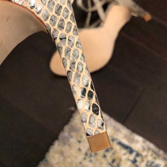 BRAND NEW Zara Snakeskin Strappy Lace Up Heels - Picture 5 of 8